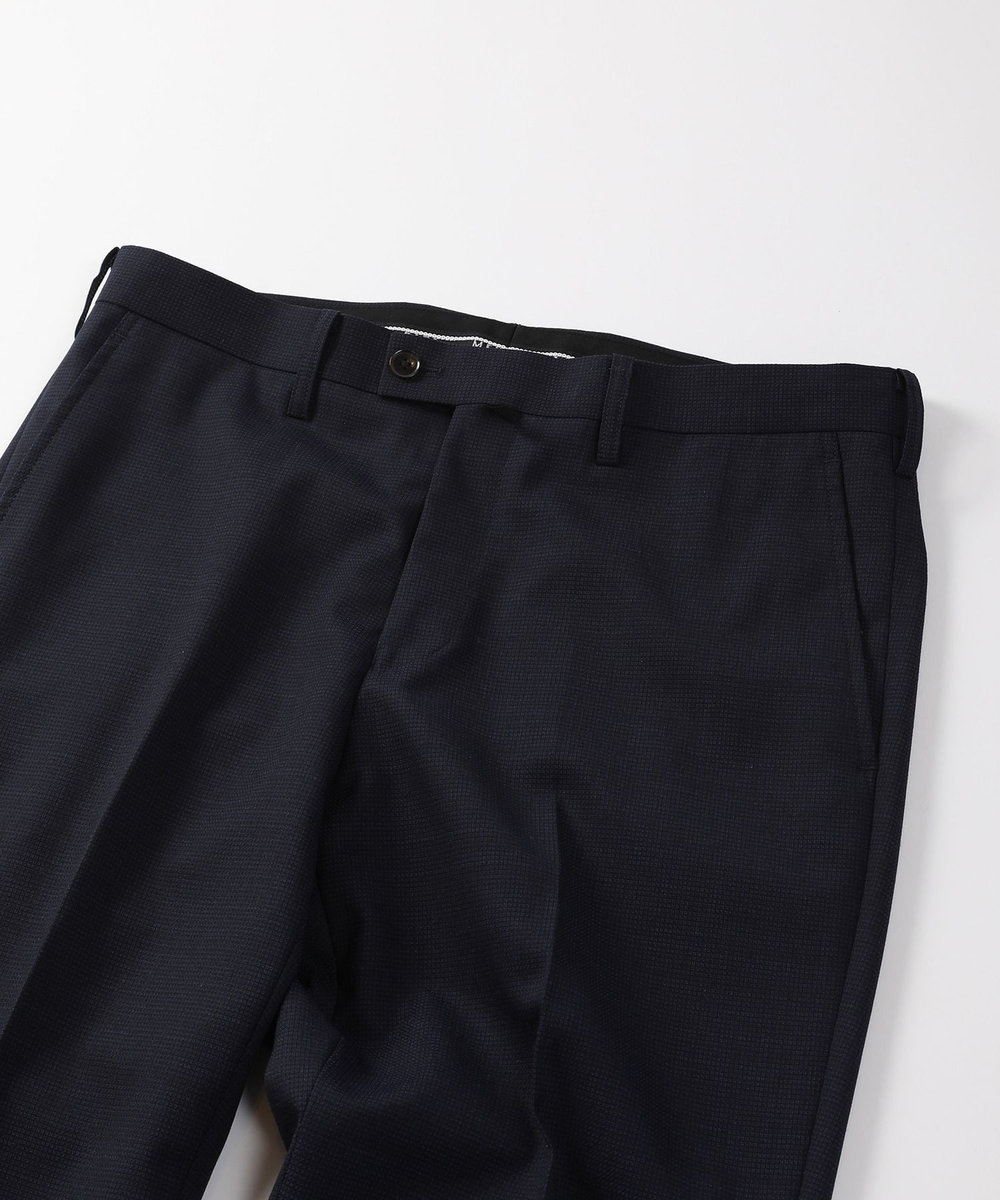 MEN'S BIGI ドビー柄スリムフィットスーツセットアップ ネイビー