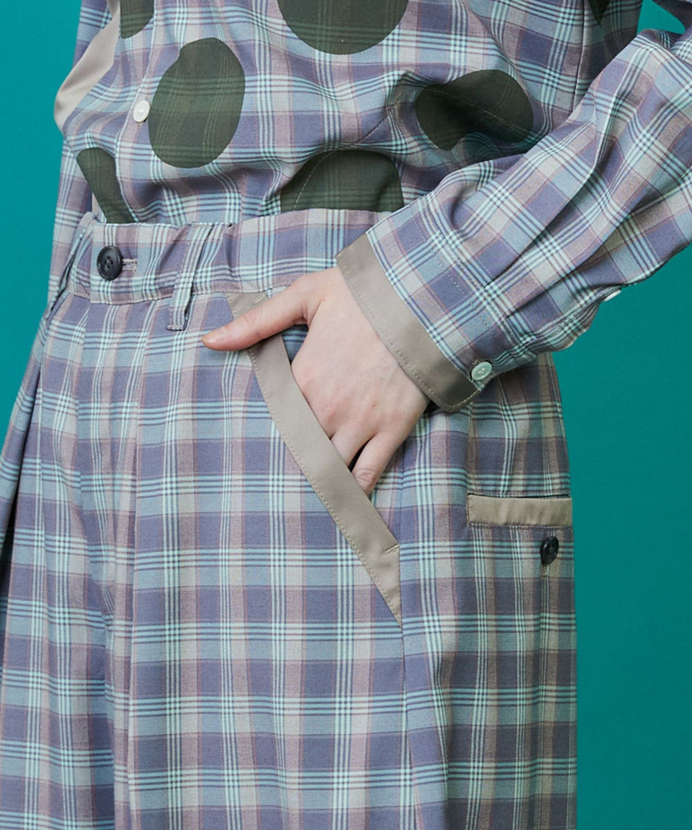 FRAPBOIS チェックオンドット パンツ ブルー系その他