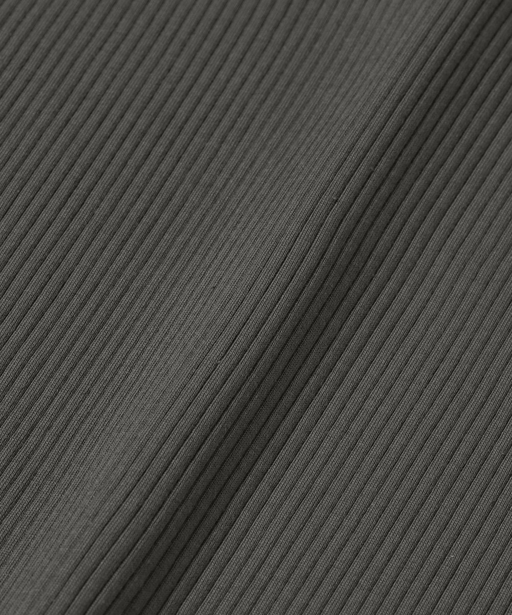 DÉPAREILLÉ ORGANIC COTTON RIB HENRY NECK / オーガニックコットンリブヘンリーネック チャコールグレー