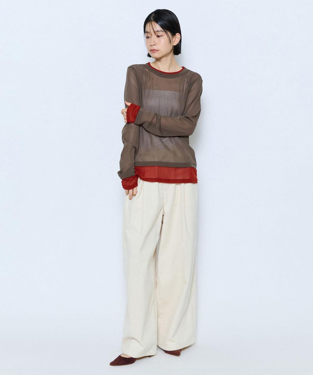feerique feerique チュールメッシュ配色インナー ブラウン系その他