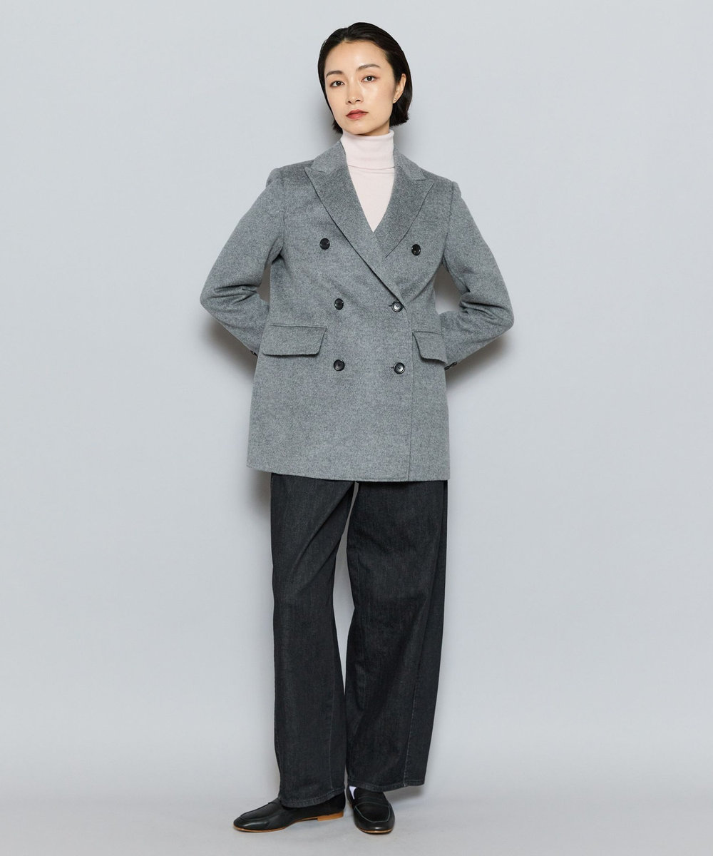 L'EQUIPE COUTURIER W/CASHリバージャケットコート ライトグレー