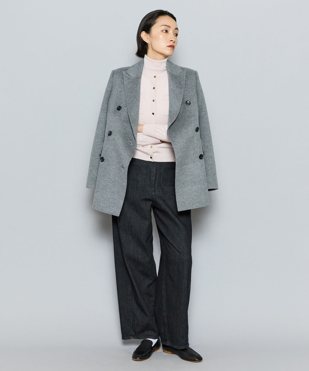 L'EQUIPE COUTURIER W/CASHリバージャケットコート ライトグレー