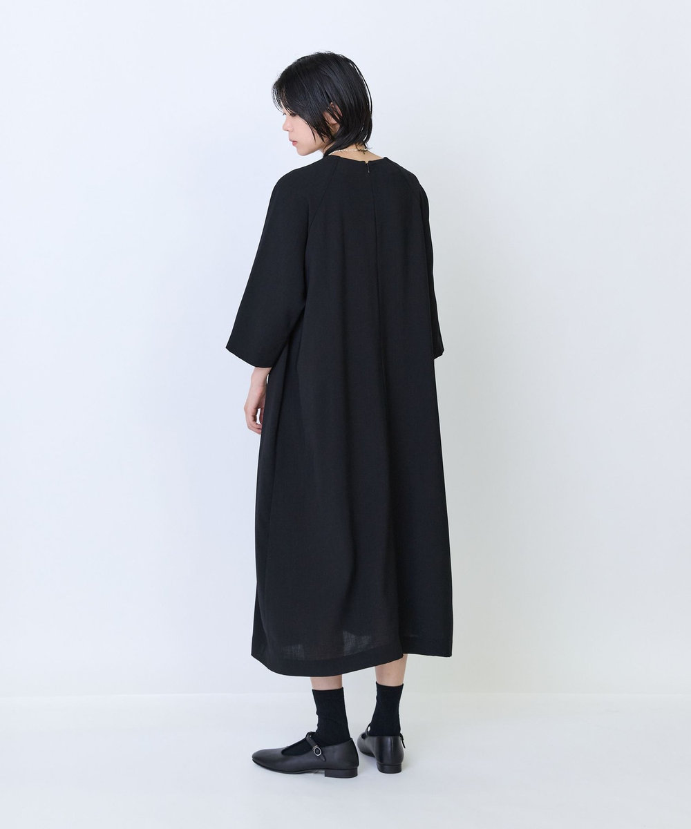 LOISIR エステルドライツイルベルテッドワンピース ブラック