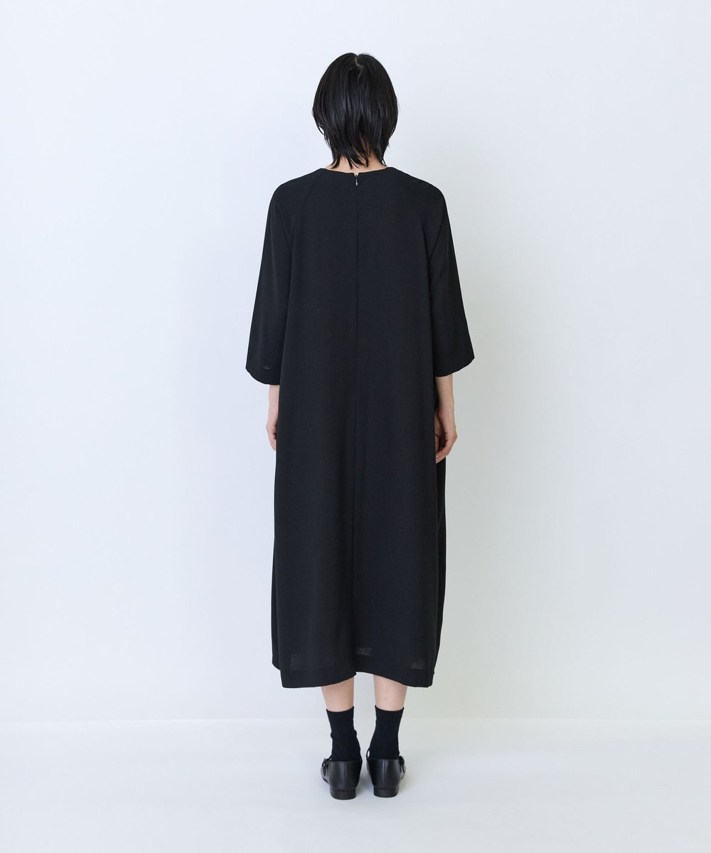 LOISIR エステルドライツイルベルテッドワンピース ブラック