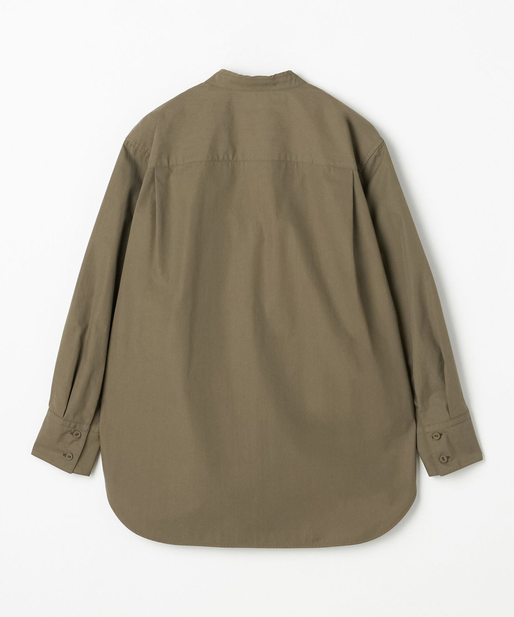 L'EQUIPE GREEN コットンタイプライタースタンドカラーシャツ									 カーキ