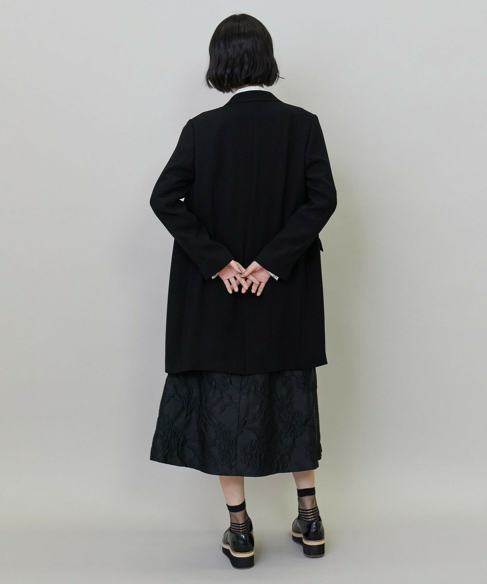 L'EQUIPE バックサテンロングジャケット ブラック