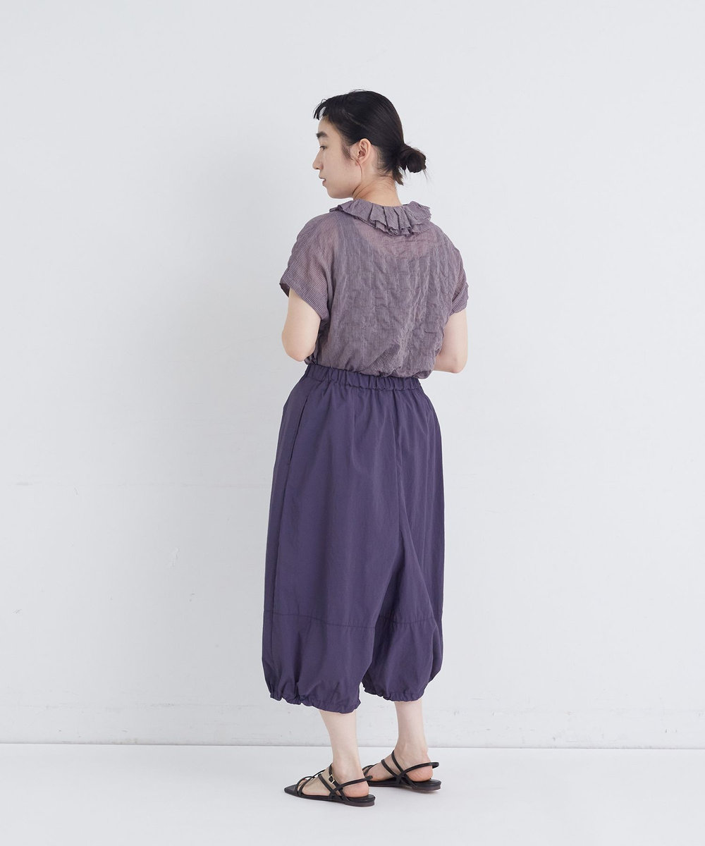 congés payés ADIEU TRISTESSE 【FAVE】ナイロンワイドサルエルパンツ ネイビー