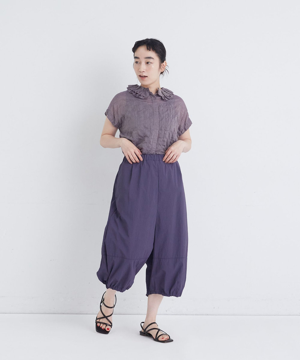 congés payés ADIEU TRISTESSE 【FAVE】ナイロンワイドサルエルパンツ ネイビー