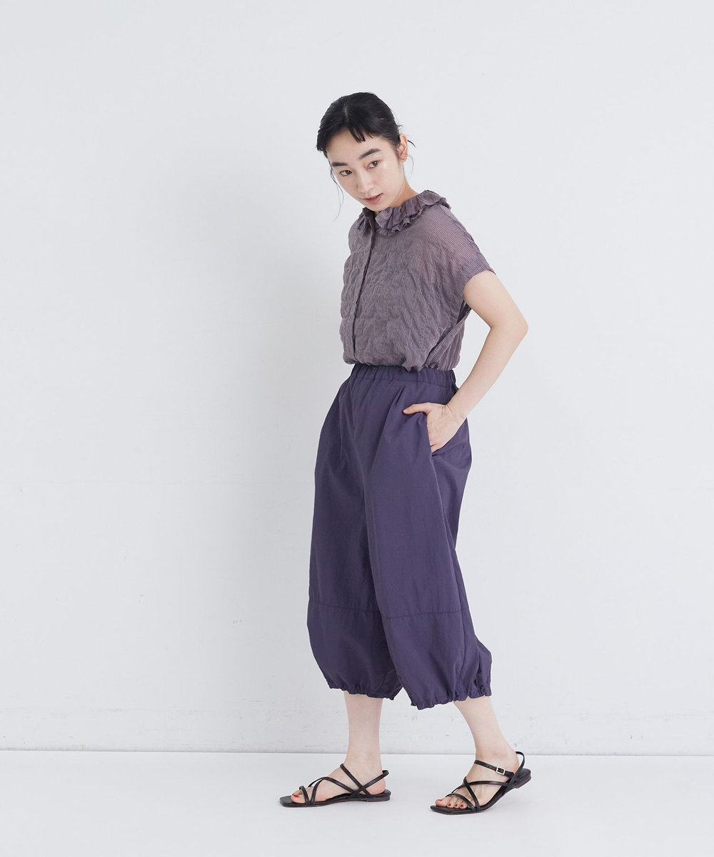 congés payés ADIEU TRISTESSE 【FAVE】ナイロンワイドサルエルパンツ ネイビー
