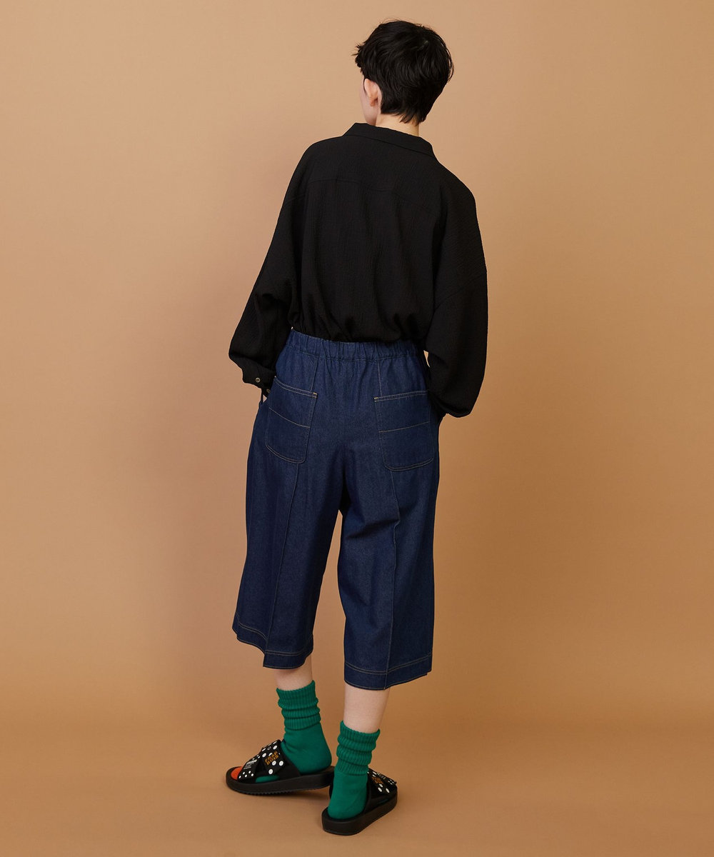 FRAPBOIS モイストデニム ハーフパンツ ネイビー