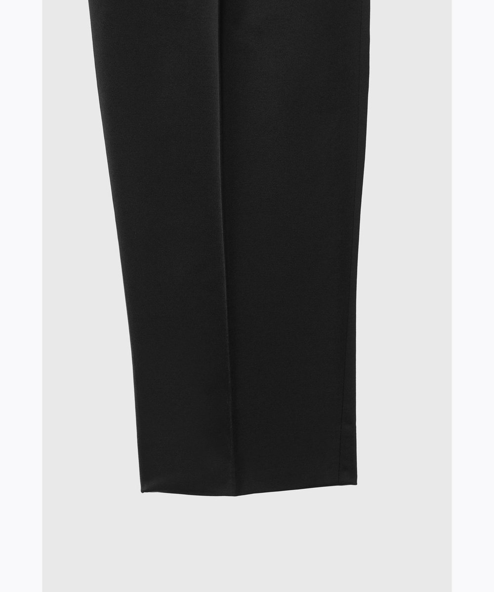 DÉPAREILLÉ WOOL VISCOSE SATIN GATHERED PANTS / ウールヴィスコースサテンギャザーパンツ ブラック