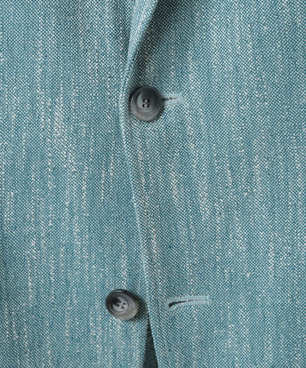 MEN'S BIGI リネン調スラブメランジジャケット グリーン