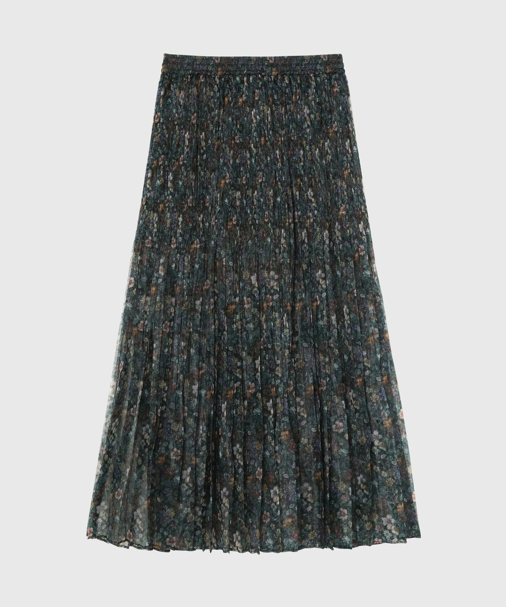 DÉPAREILLÉ FLOWER ORGANDY SKIRT / フラワーオーガンジースカート ブラック
