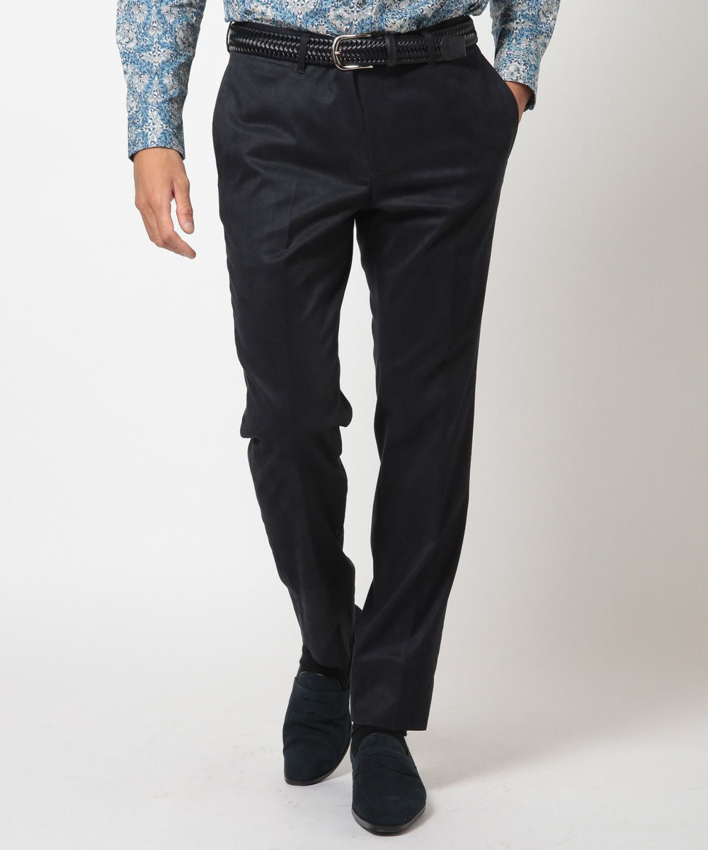 MEN'S BIGI ストレッチコマスエードスラックスパンツ＜セットアップ対応＞ ネイビー
