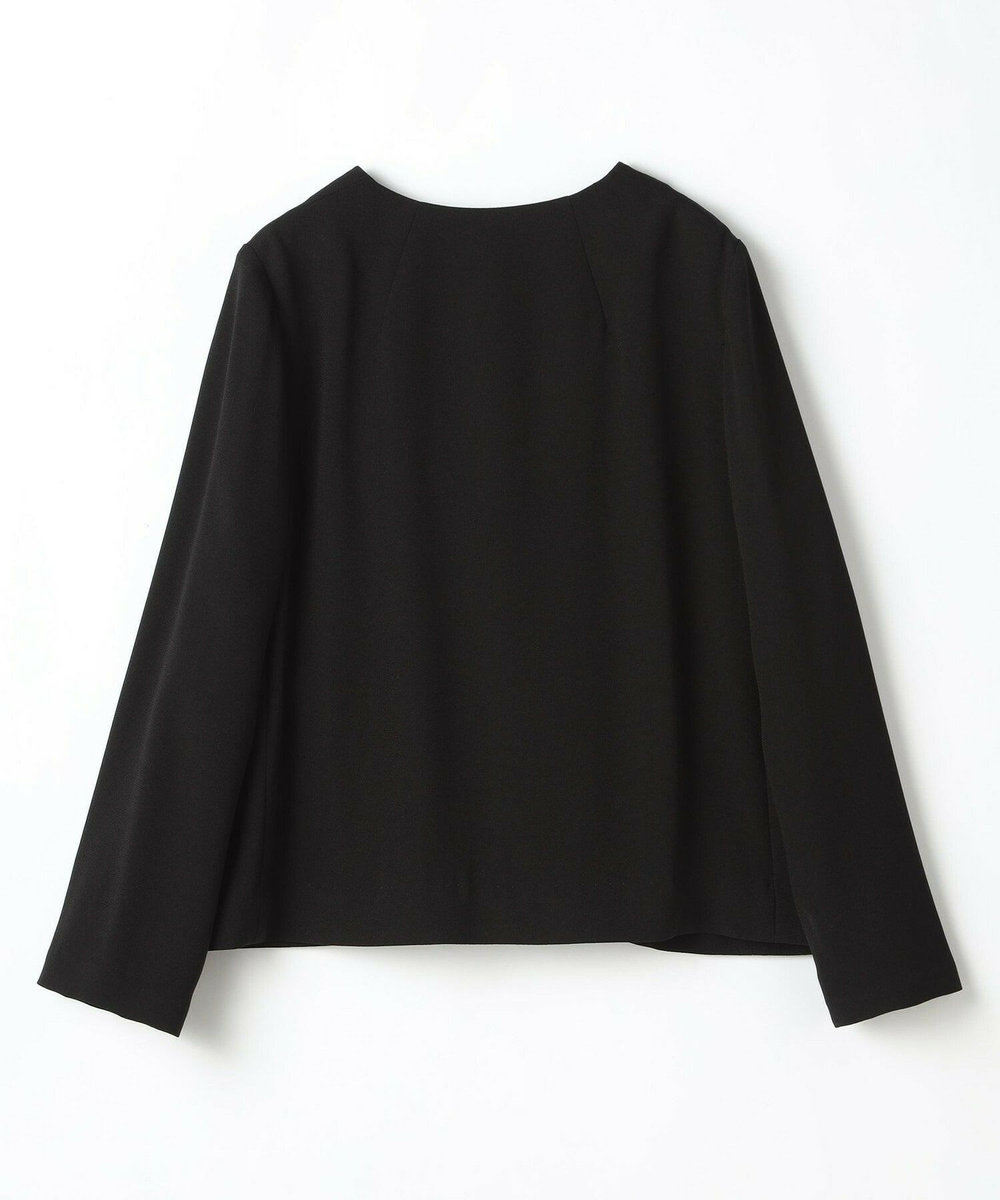 L'EQUIPE バックサテンノーカラージャケット ブラック
