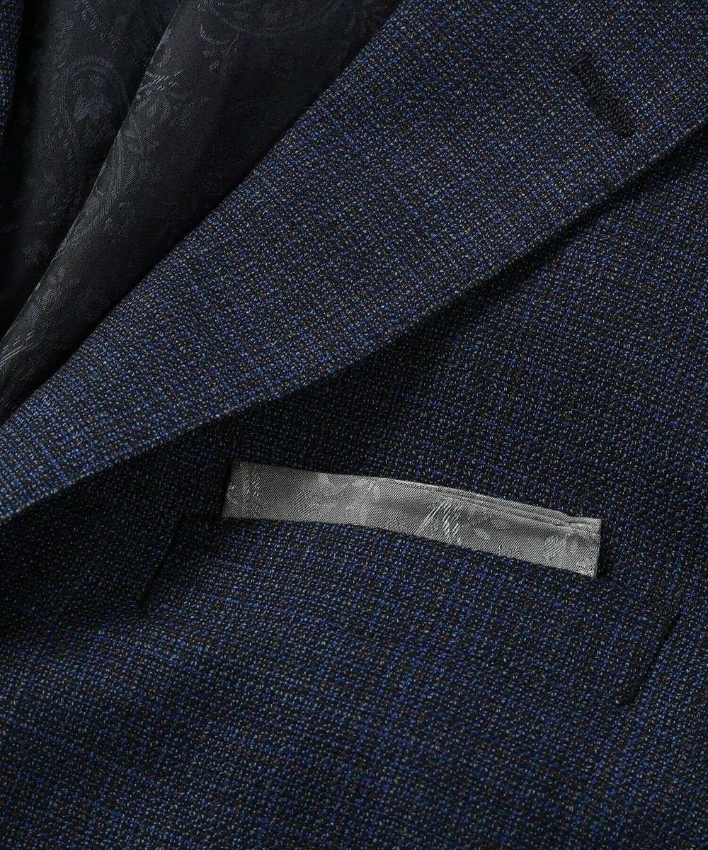 MEN'S BIGI ミックスヤーン/ホップサックテーラードジャケット ネイビー
