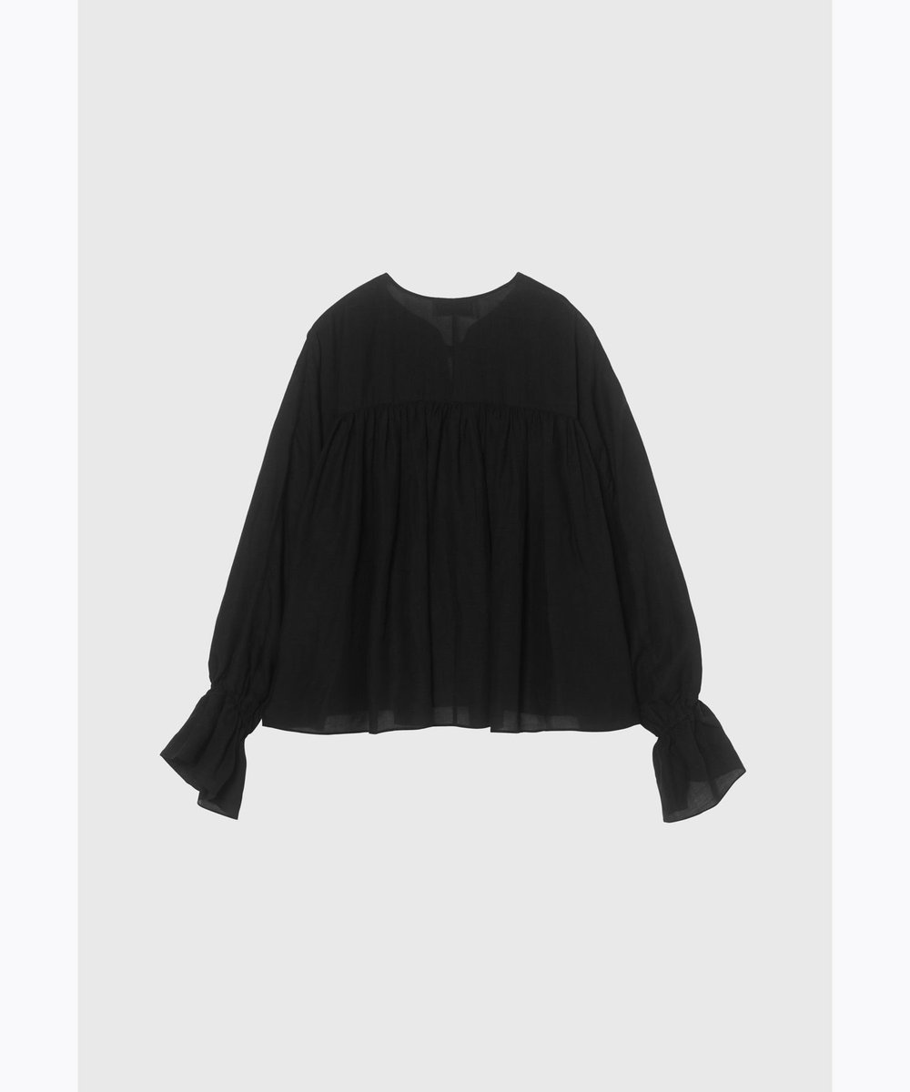 DÉPAREILLÉ LINEN LACE UP BLOUSE / リネンレースアップブラウス ブラック