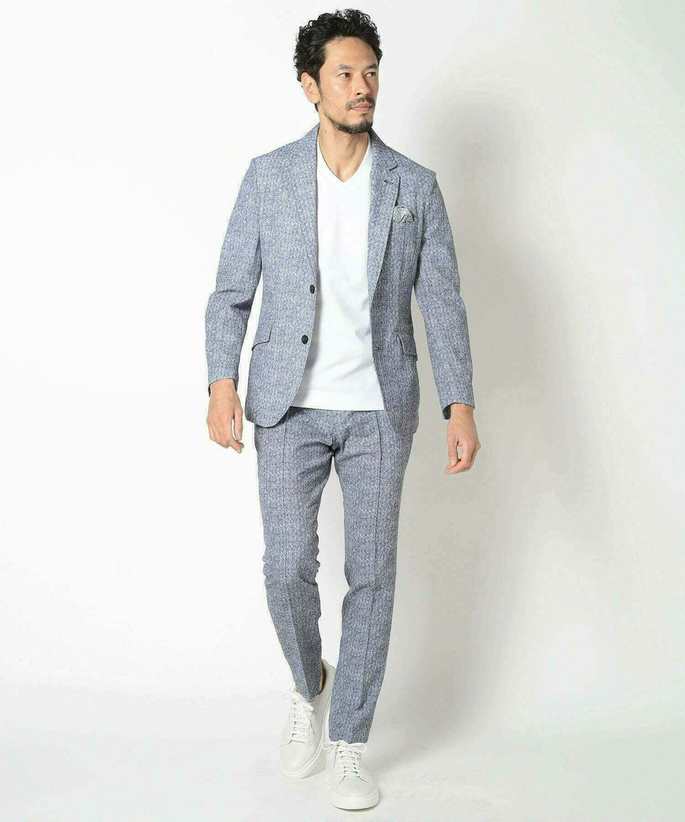 MEN'S BIGI 【ACTIVE TAILOR/アクティブテイラー】シルケットスムースVネックTシャツ＜接触冷感 / UVカット＞ ホワイト