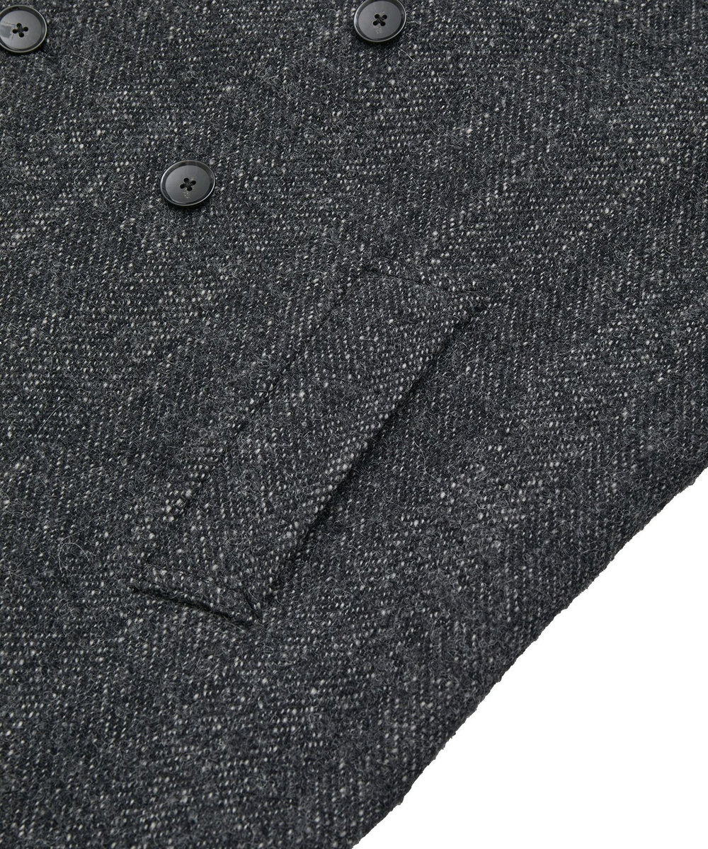 MEN'S BIGI ヴィンテージツイードダブルブレステッドコート グレー