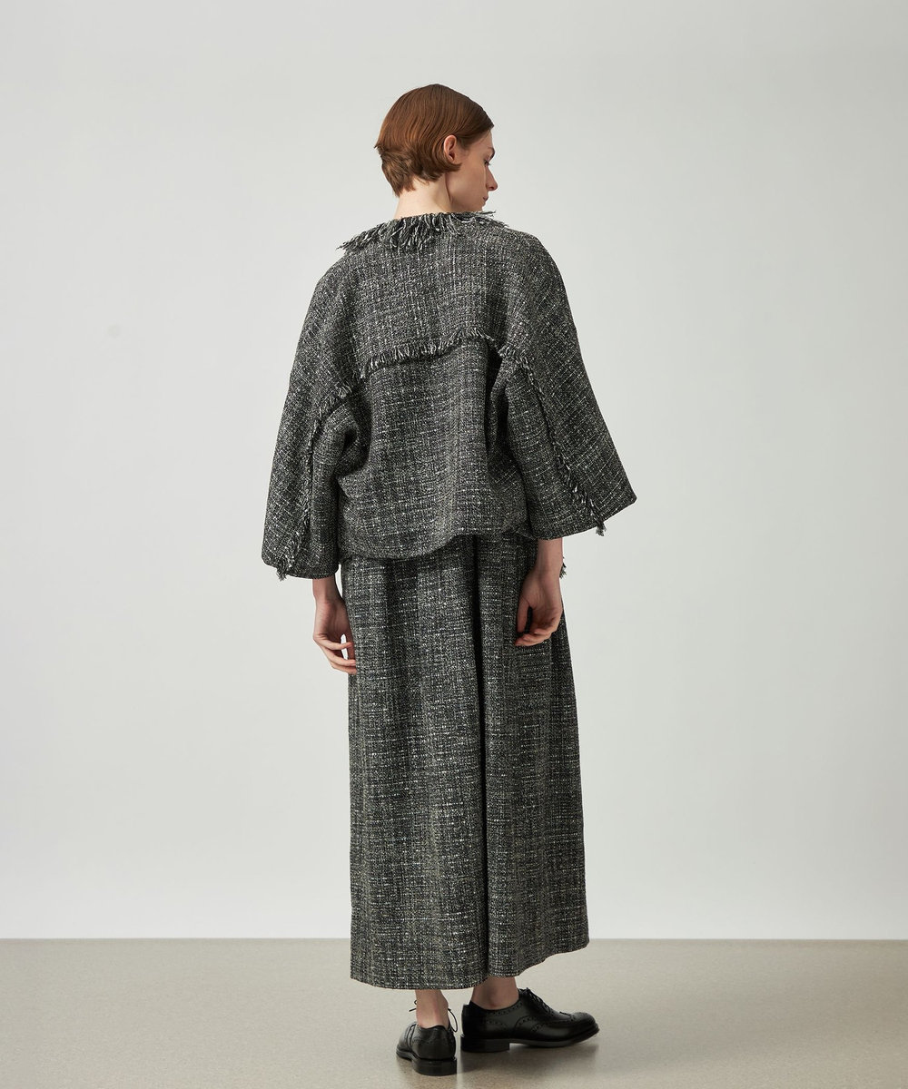 DÉPAREILLÉ LAME TWEED PONCHO JACKET / ラメツィードポンチョジャケット ブラック