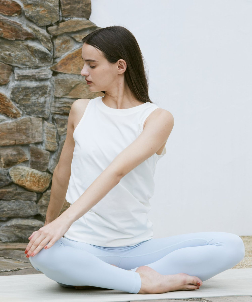 Julier 【定番】YOGA FITレギンス/UVカット・吸汗速乾・ホットヨガ対応・水着・水陸両用 ブルー