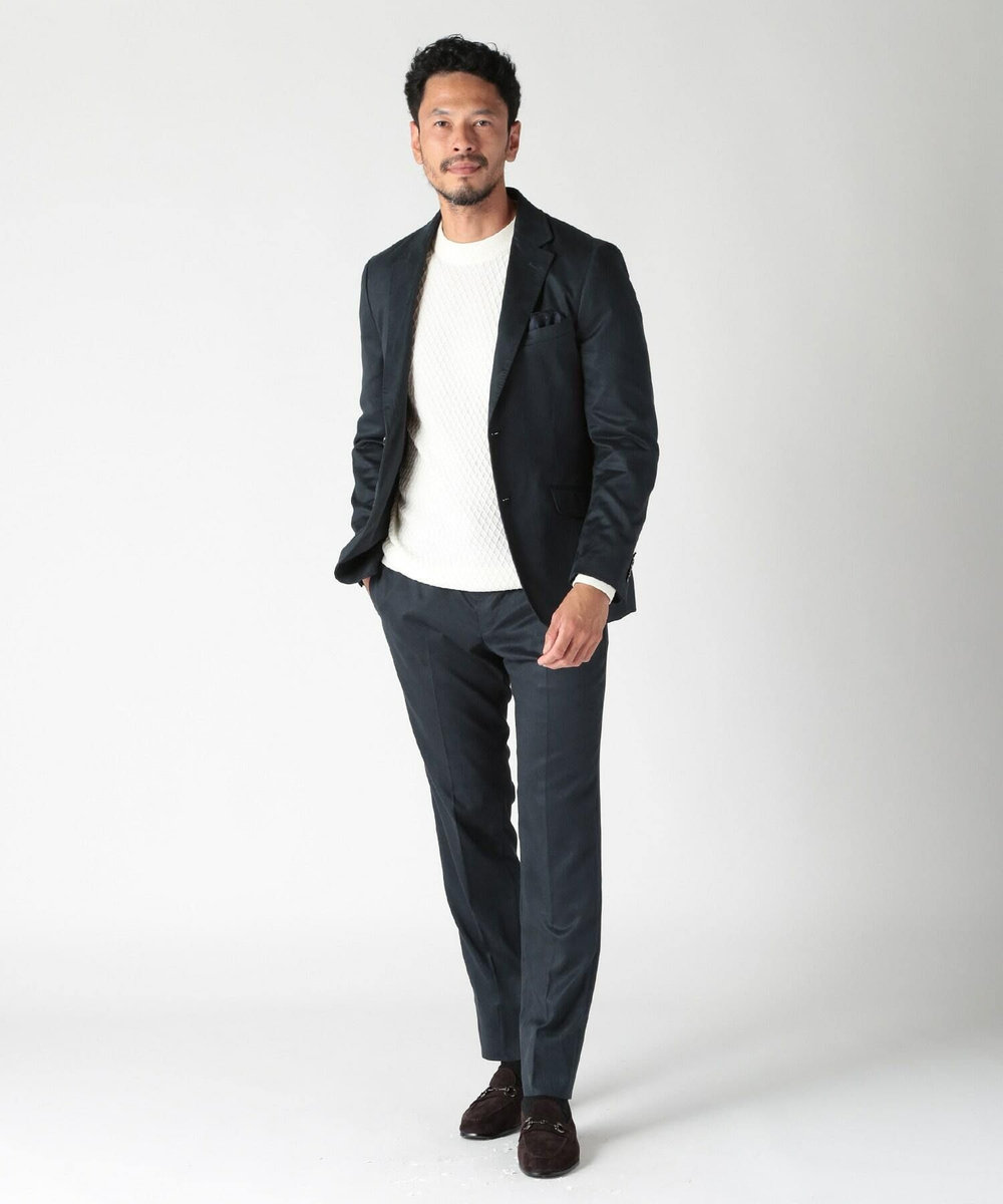 MEN'S BIGI コマスエードストレッチジャケット（セットアップ対応） ネイビー
