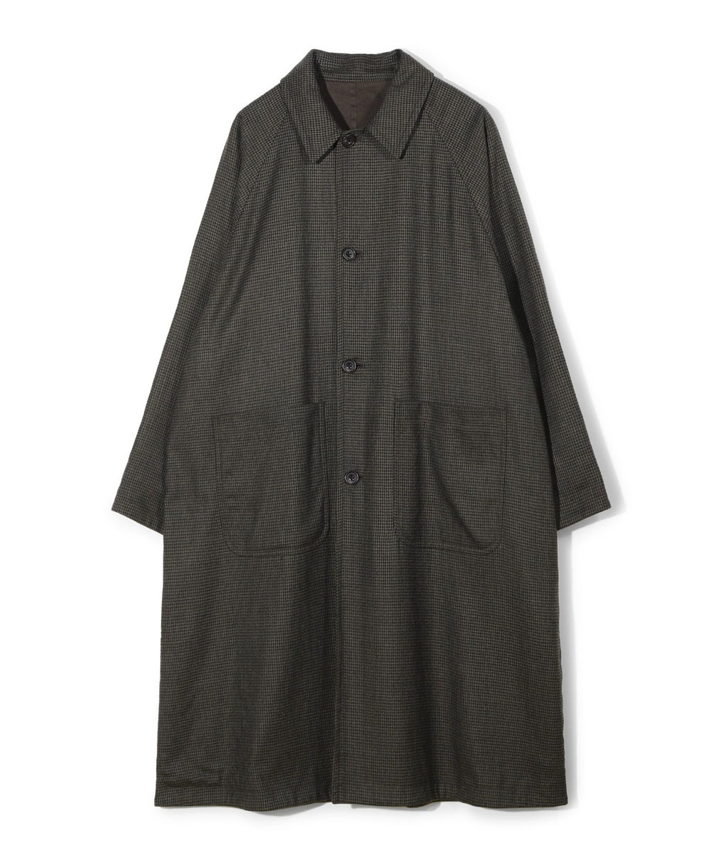 MEN'S BIGI 【50th Anniv . 中田 慎介】 COTTON TWILL x WOOL HOUND'S TOOTH REVERSIBLE COAT ブラウン