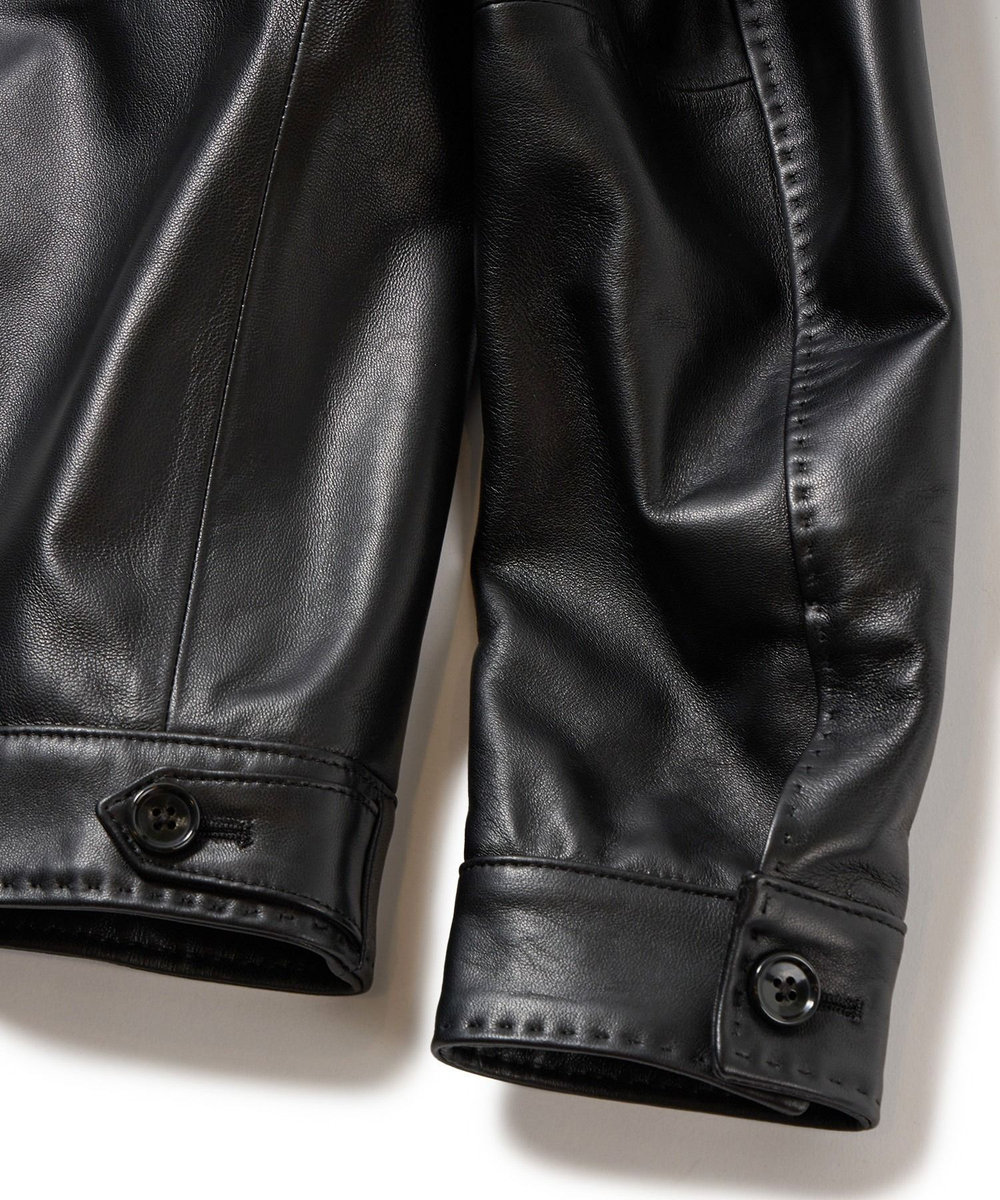 MEN'S BIGI クロームタンニングレザージャケット ブラック
