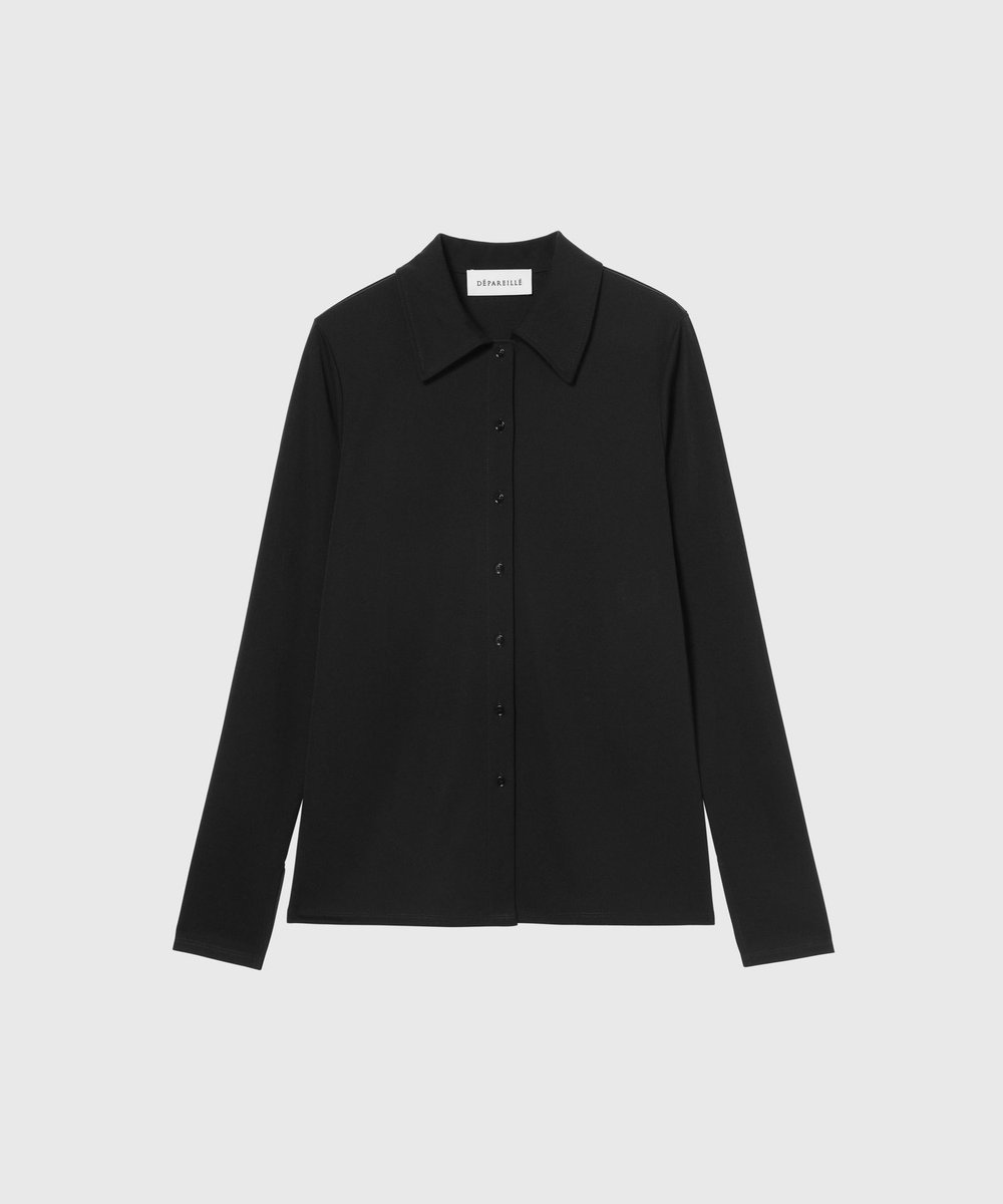 DÉPAREILLÉ TRIACETATE JERSEY SHIRT / トリアセテートジャージーシャツ ブラック
