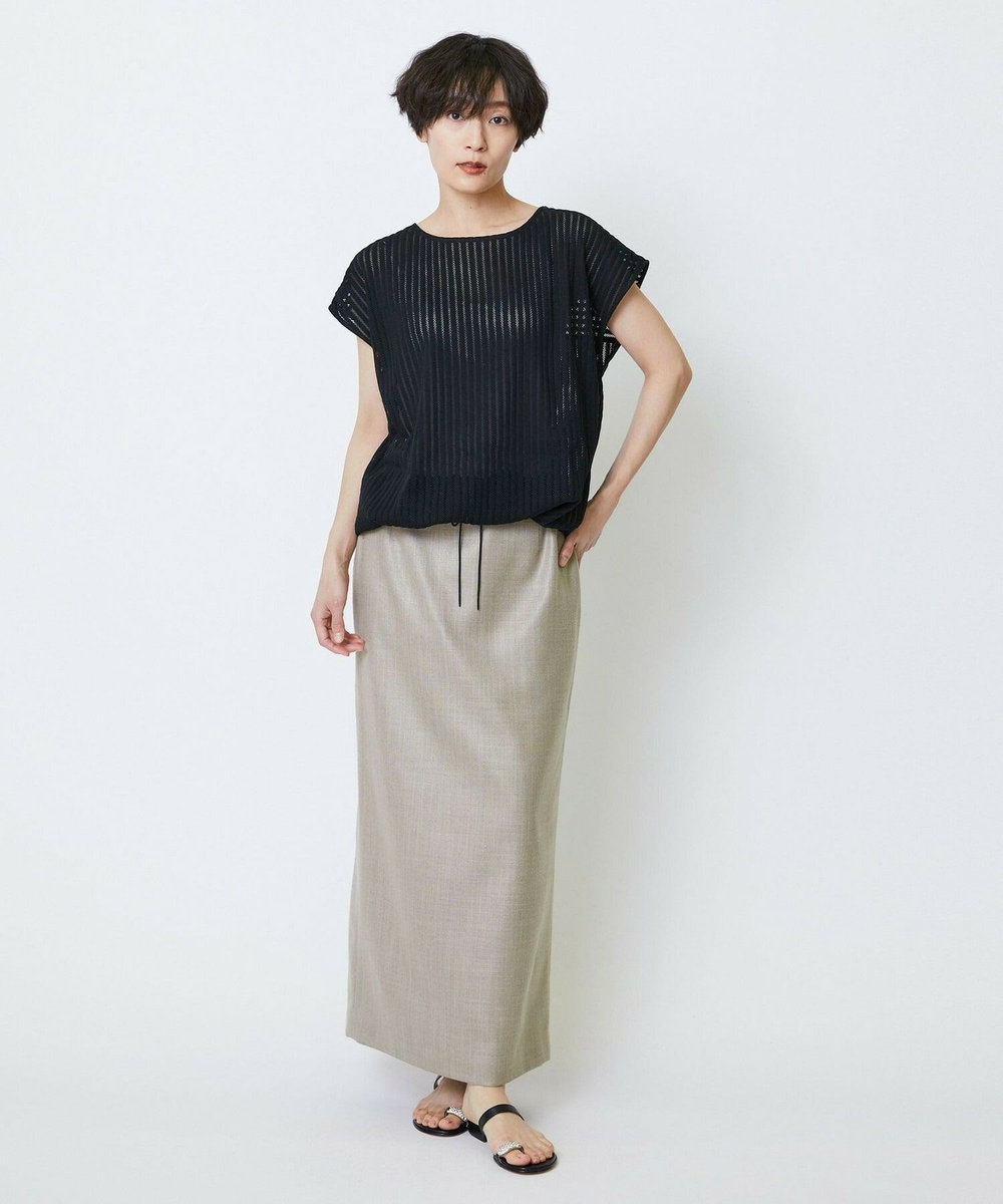 feerique feerique ラッセルメッシュストライププルオーバー ブラック