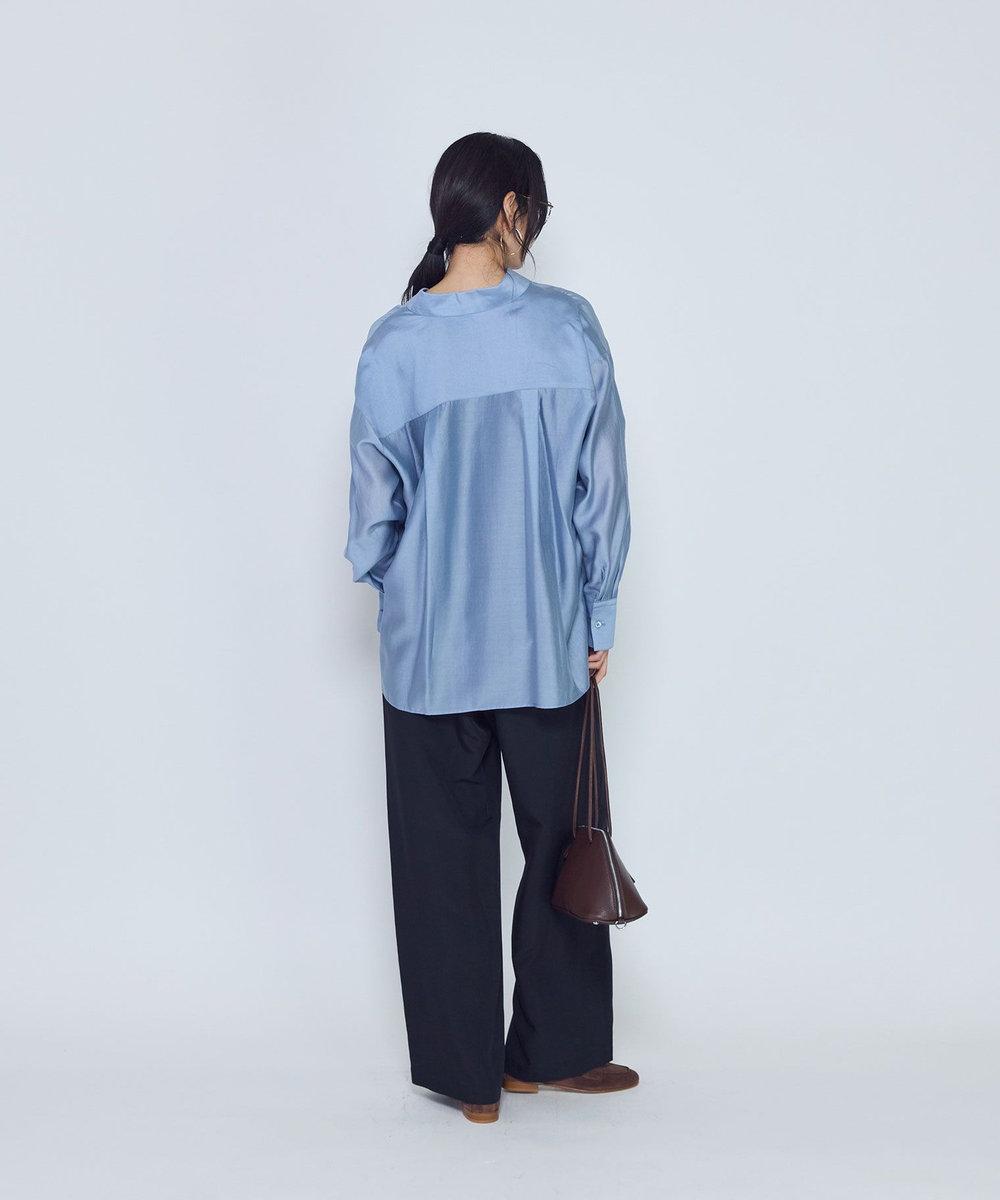 1er Arrondissement シアーオーバーシャツ ブルー