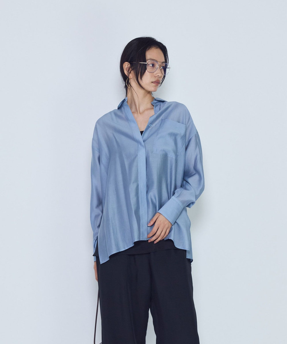 1er Arrondissement シアーオーバーシャツ ブルー