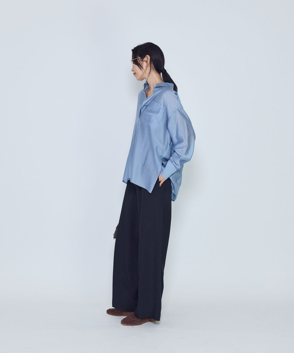 1er Arrondissement シアーオーバーシャツ ブルー