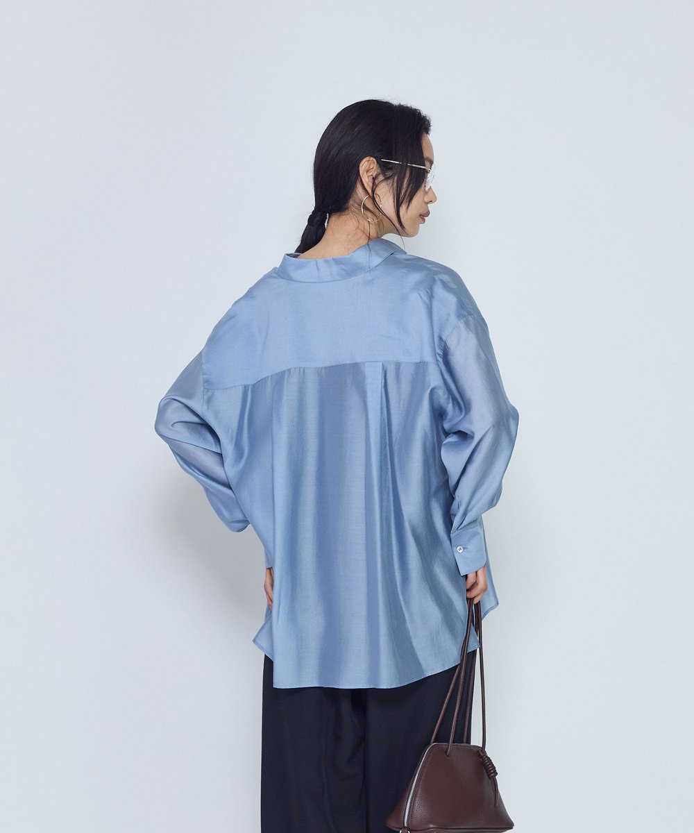 1er Arrondissement シアーオーバーシャツ ブルー