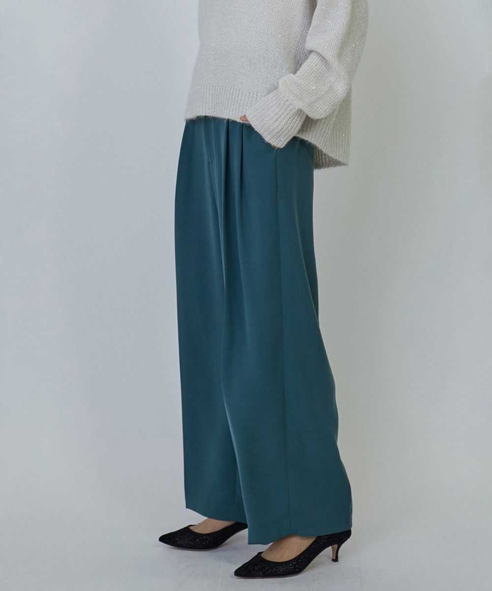 1er Arrondissement 2タックワイドパンツ グリーン