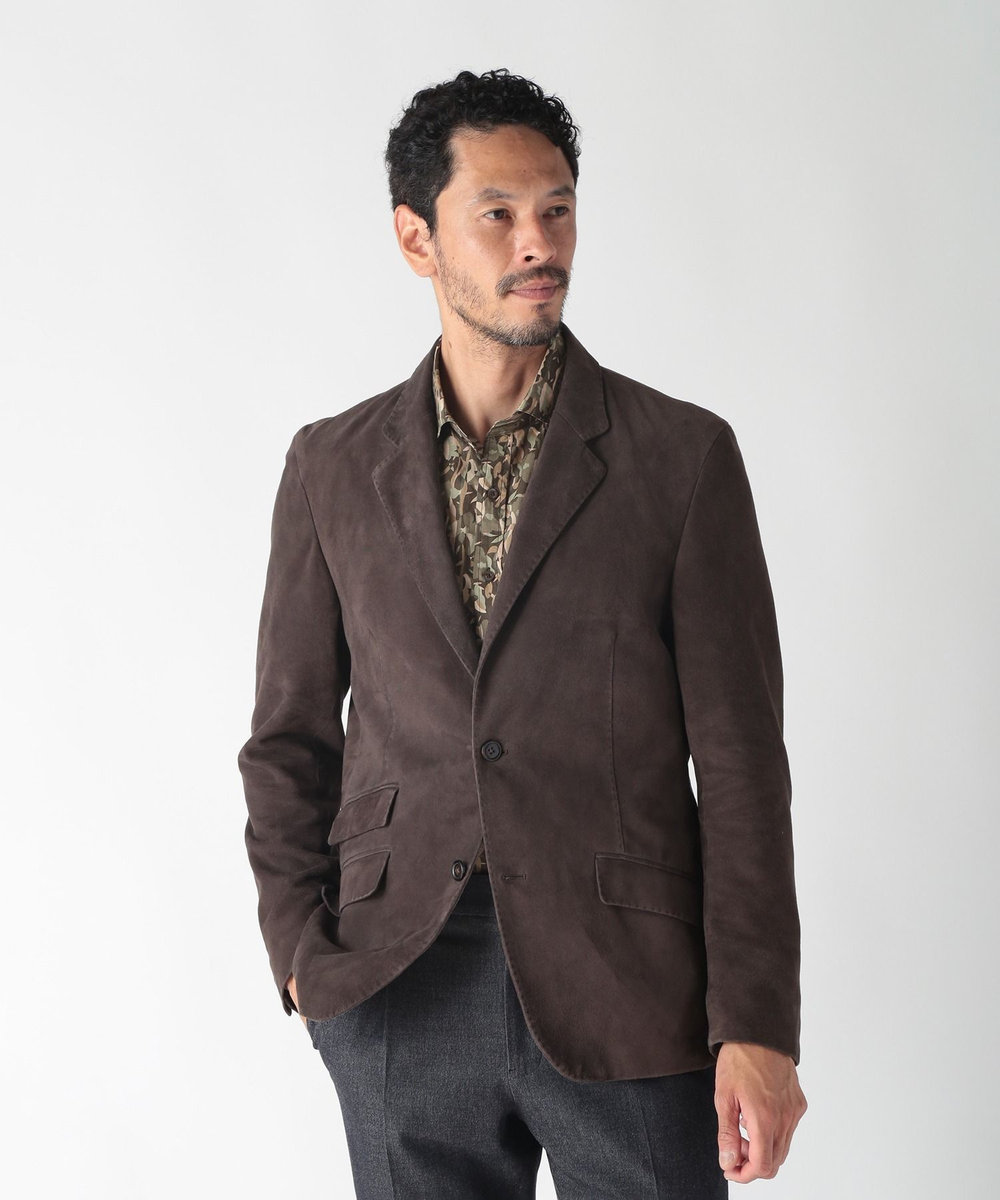 MEN'S BIGI シープレザーテーラードジャケット ブラウン