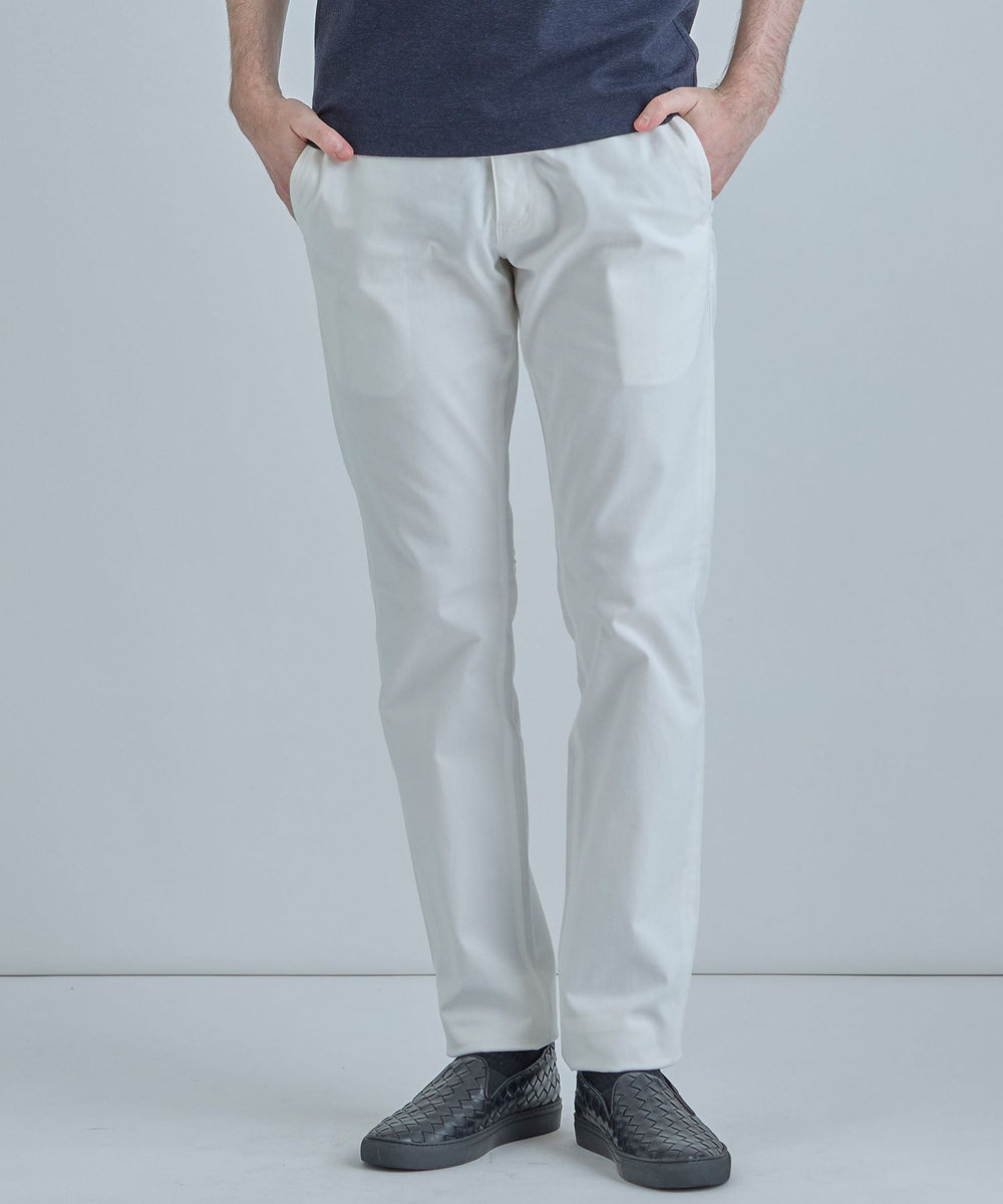 MEN'S BIGI シャドーヘリンボーンストレッチパンツ ホワイト