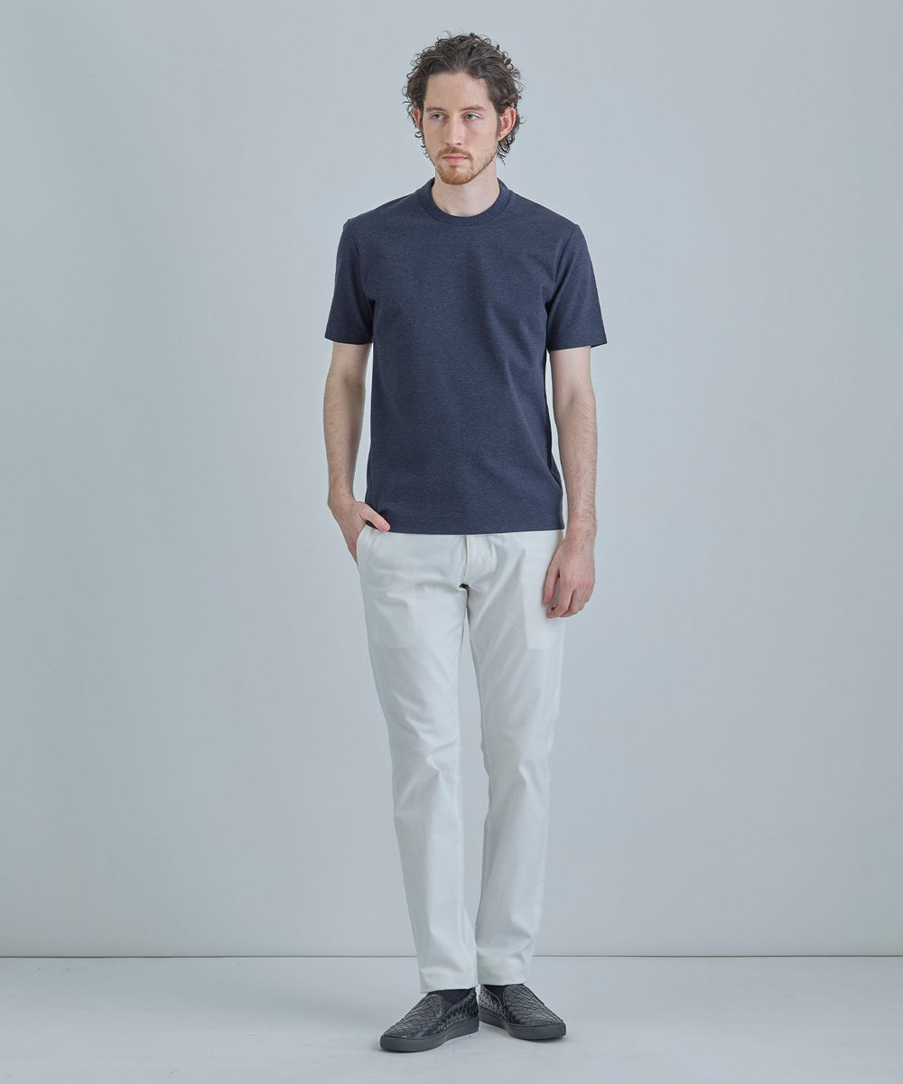 MEN'S BIGI シャドーヘリンボーンストレッチパンツ ホワイト