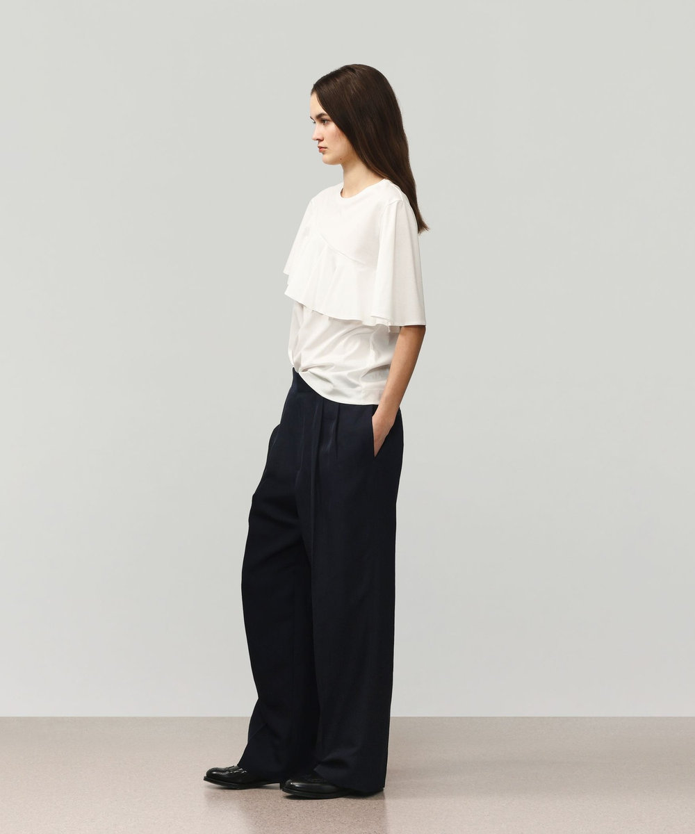 DÉPAREILLÉ COTTON JERSEY RUFFLE TOPS / コットンジャージーラッフルトップス ホワイト