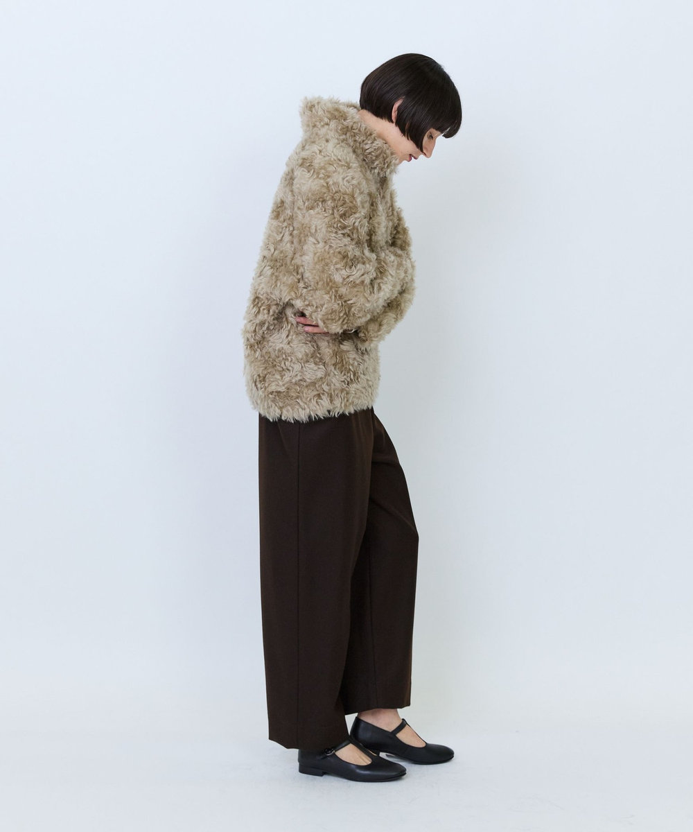 LOISIR シュタイフ・ファーハイネックジャケット ベージュ