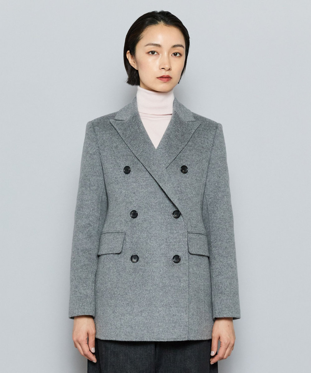 L'EQUIPE COUTURIER W/CASHリバージャケットコート ライトグレー
