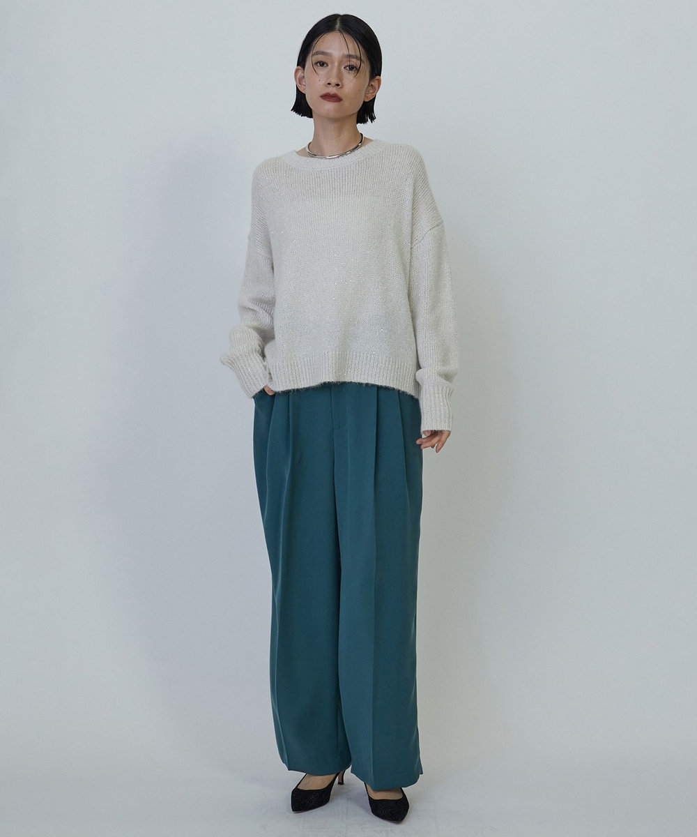 1er Arrondissement 2タックワイドパンツ グリーン