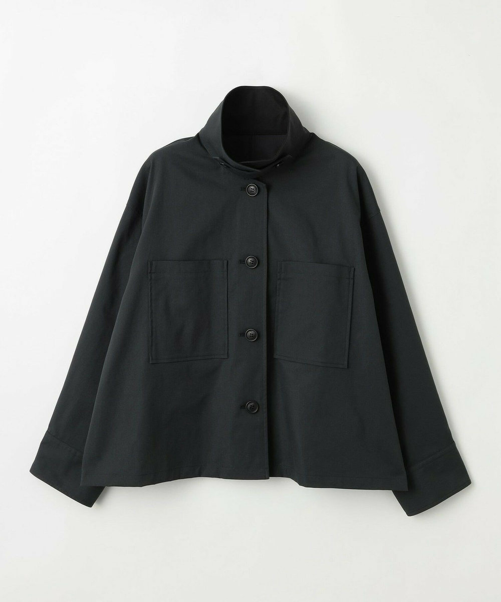 feerique Lサイズ（大きいサイズ） 【大きいサイズ】feerique ポリエステルツイルワイドクロップドジャケット［セットアップ可能］ チャコールグレー