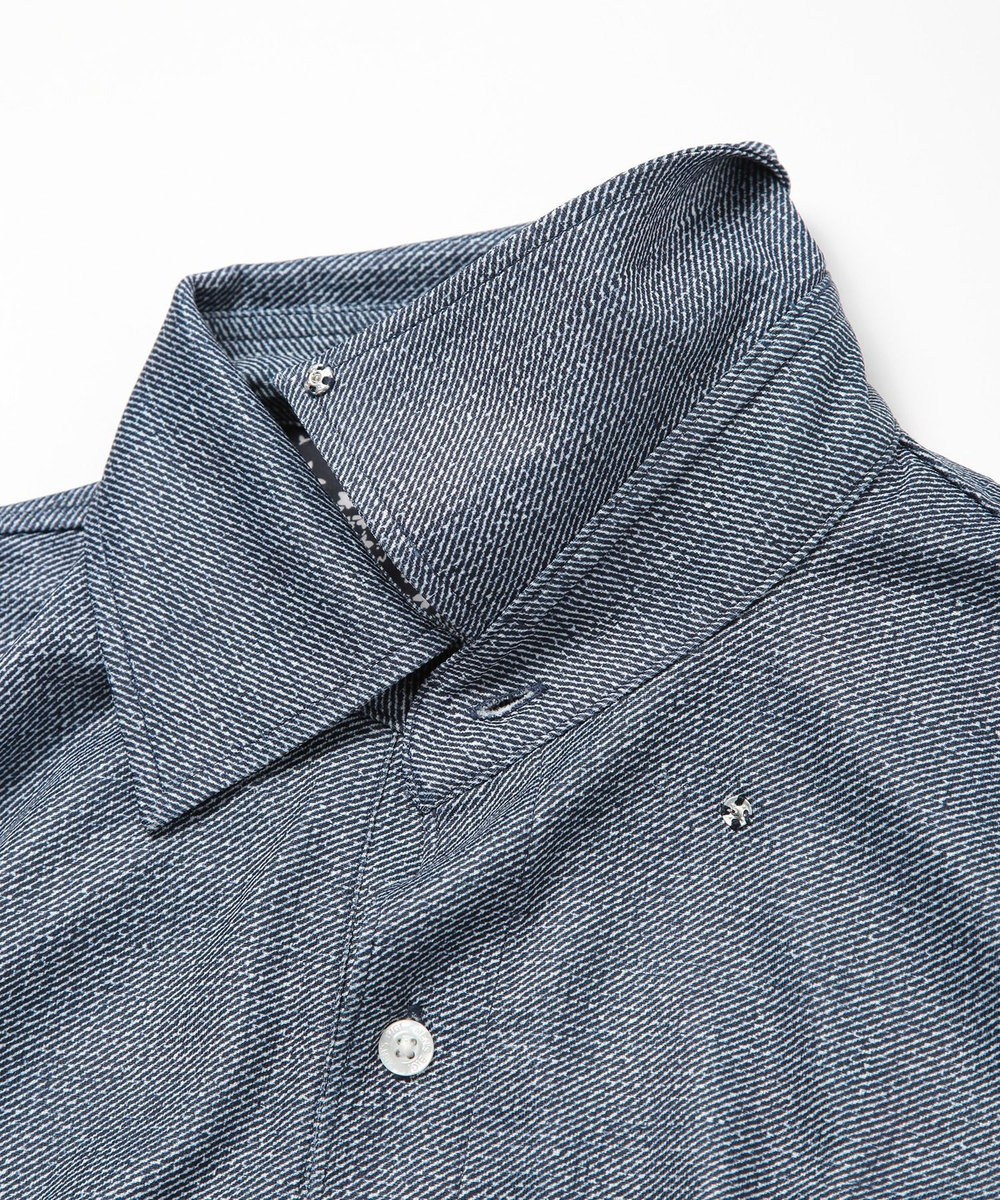MEN'S BIGI 【ACTIVE TAILOR】COOL MAX ツイルプリントジャージポロシャツ ブルー系その他