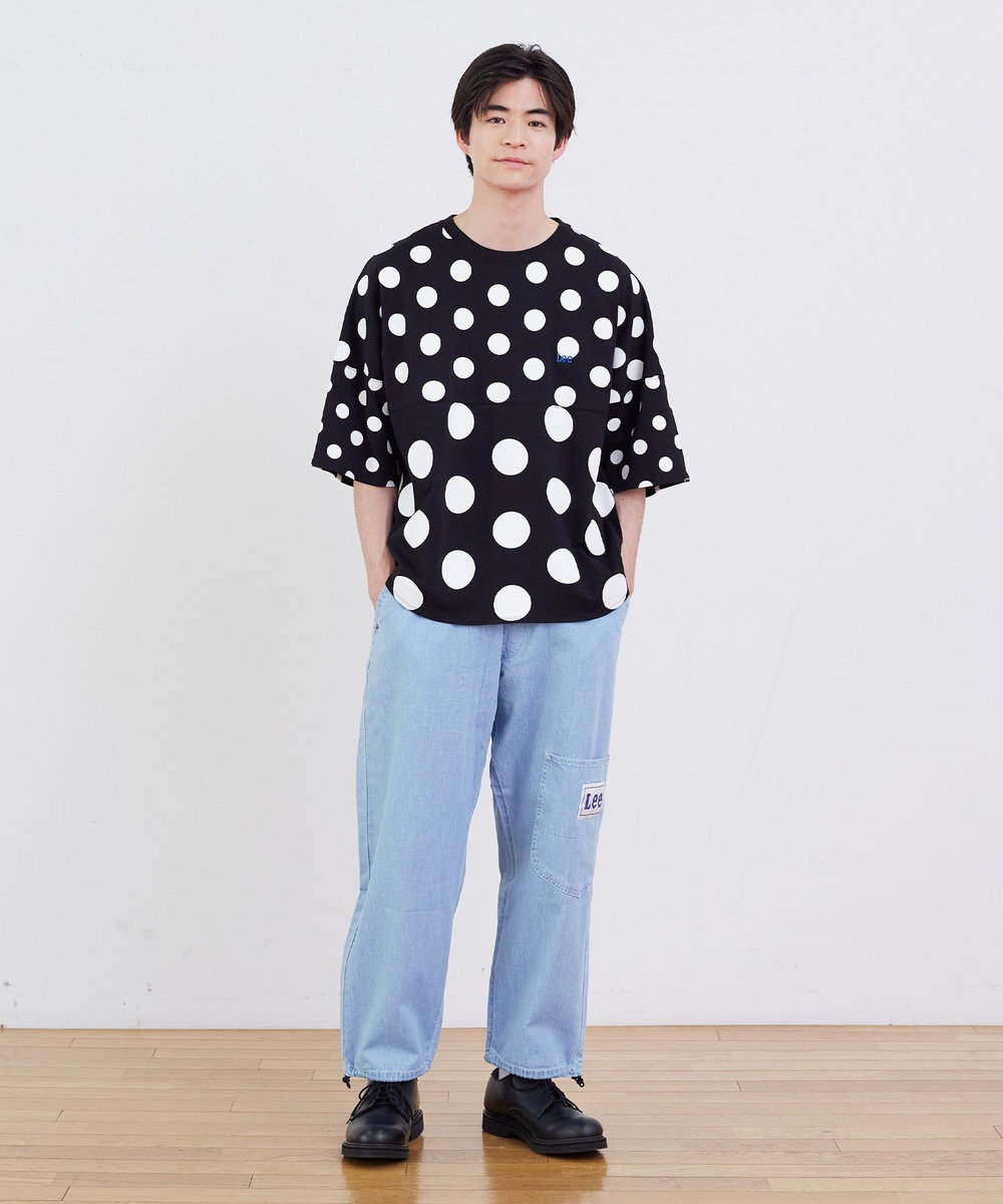 FRAPBOIS Lee×FRAPBOIS ドットTシャツ ブラック