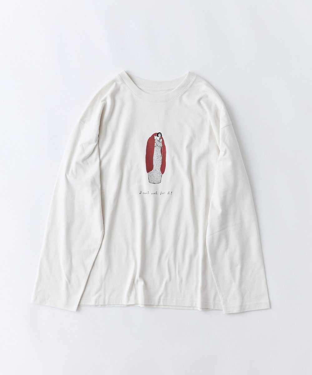 congés payés ADIEU TRISTESSE 《ナガノチサトさんコラボ》ロングスリーブTシャツ グレー
