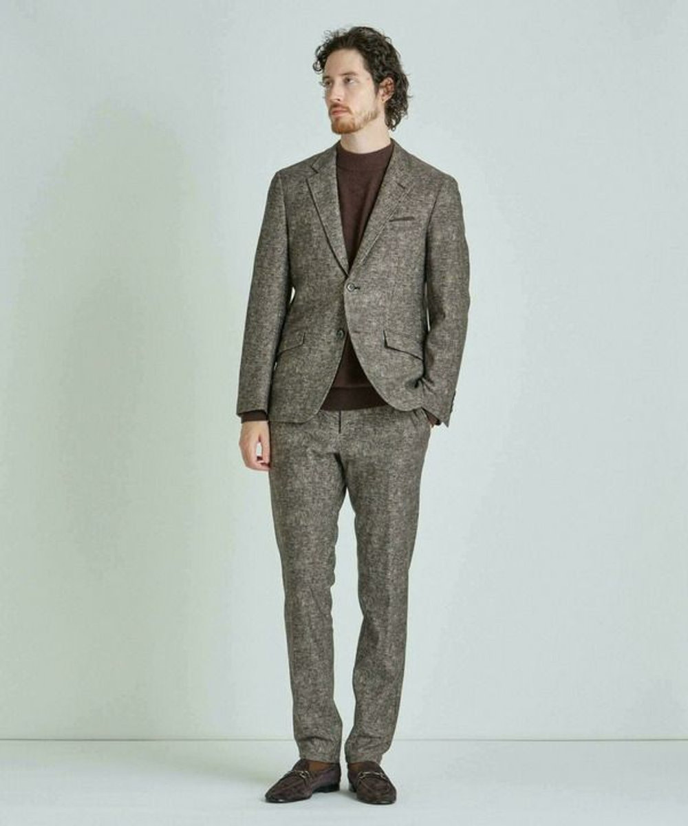MEN'S BIGI 【ACTIVE TAILOR/アクティブテイラー】12Gジャカードモックネックニット ブラウン