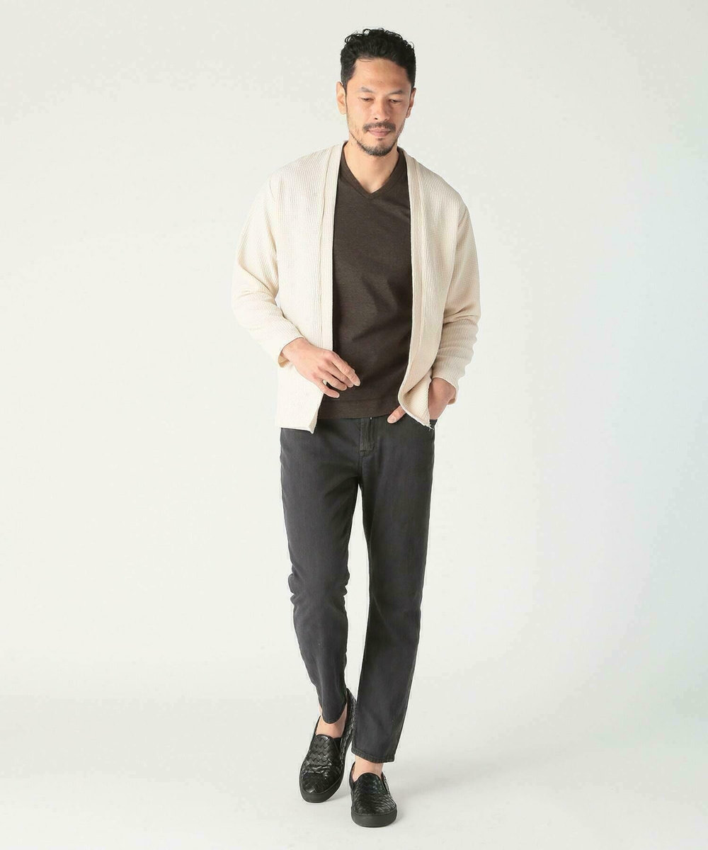 MEN'S BIGI 【ACTIVE TAILOR/アクティブテイラー】シルケットスムースVネックTシャツ＜接触冷感 / UVカット＞ ブラウン