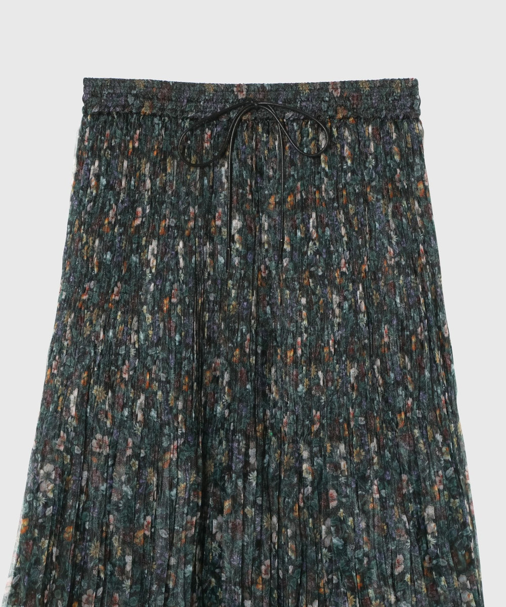 DÉPAREILLÉ FLOWER ORGANDY SKIRT / フラワーオーガンジースカート ブラック