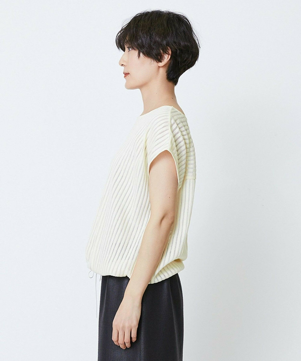 feerique feerique ラッセルメッシュストライププルオーバー オフホワイト